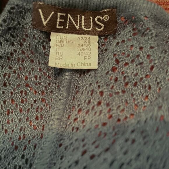 Venus Dark Teal Short Sleeve V-Neck Pullover Knit Sweater Size XS - Picture 5 of 5